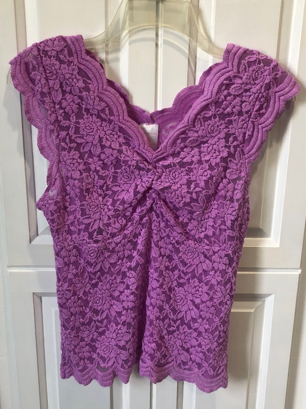 No Boundaries Purple Lace Top Sleeveless Shirt Y2K Medium 7-